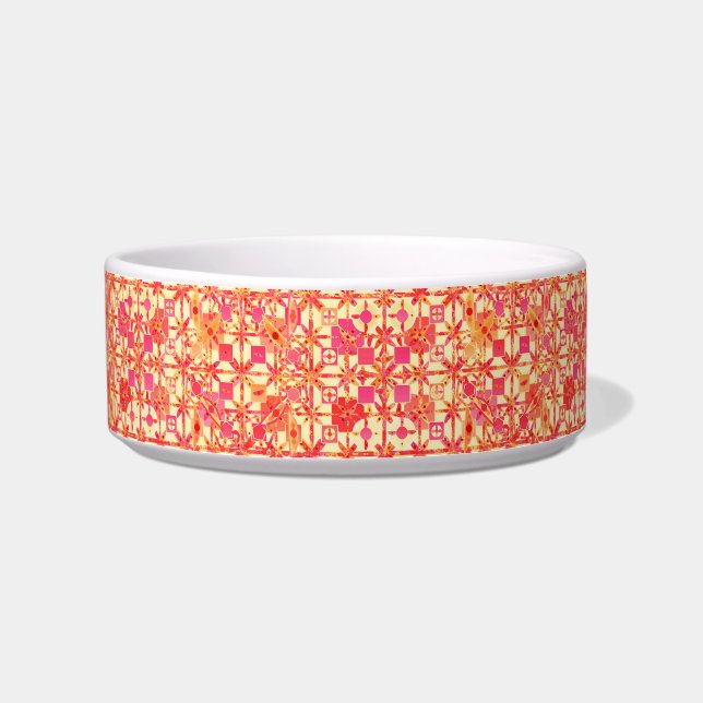 Tribal Batik - orange, korallenrosa und fuchsia Napf (Links)