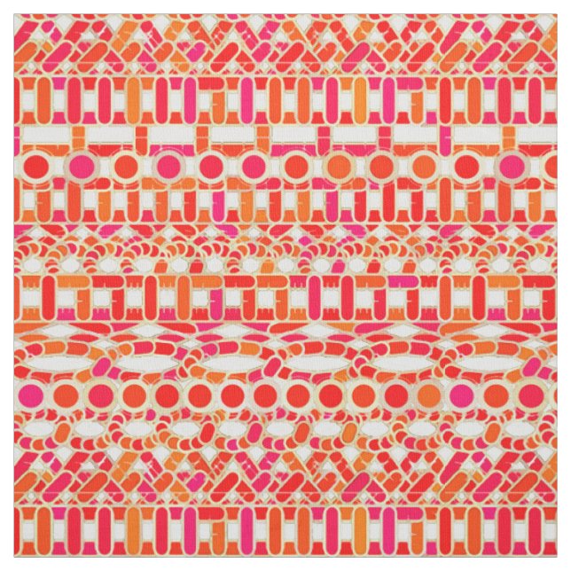 Tribal Batik - Orange- und Rosatöne Stoff (Muster)