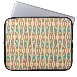 Tribal Batik - Pfirsichrosa und Türkis Laptopschutzhülle