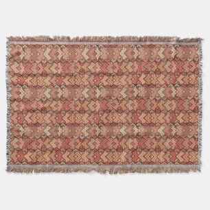 Tribal Batik Print, Braun, Rost und Erdton Decke
