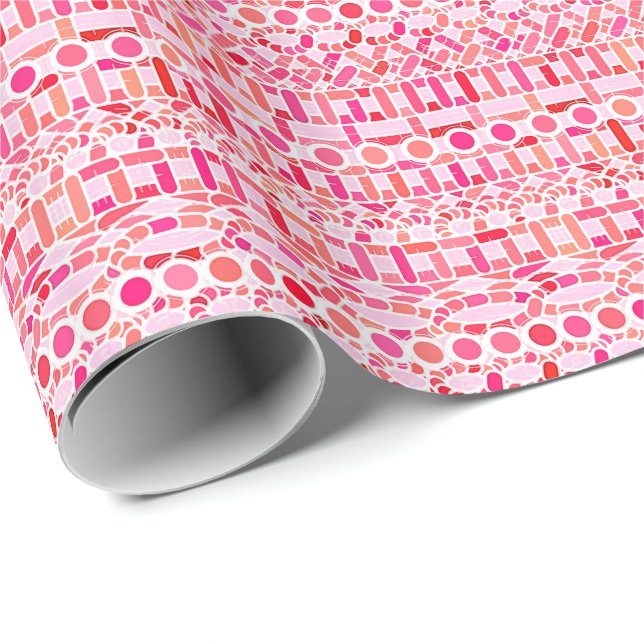 Tribal Batik - Rosa- und Korallenfarben Geschenkpapier (Rolleneckpunkt)