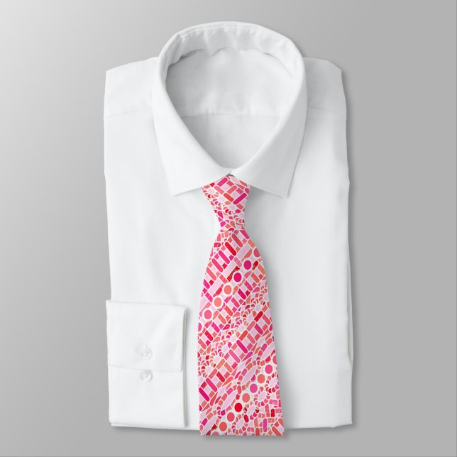 Tribal Batik - Rosa- und Korallenfarben Krawatte (Gebunden)