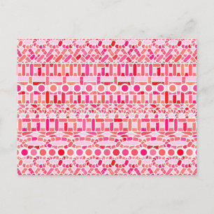Tribal Batik - Rosa- und Korallenfarben Postkarte