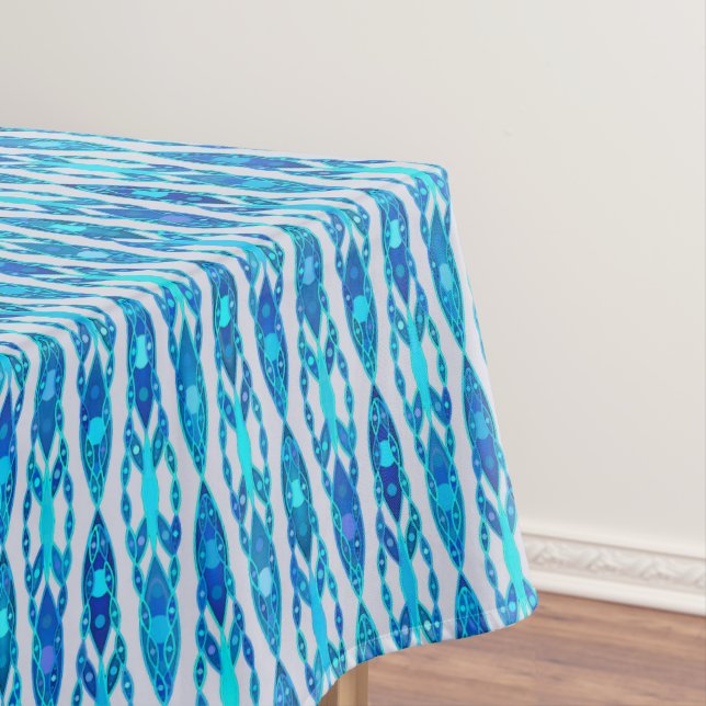 Tribal Batik - Sapphire Blue und Silver Gray Tischdecke (Beispiel)