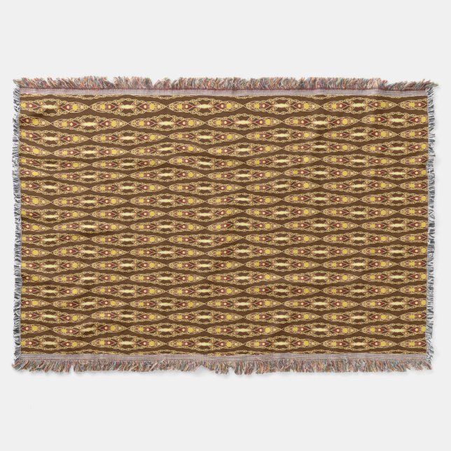 Tribal Batik - Schokolade braun und Beige Decke (Vorderseite)