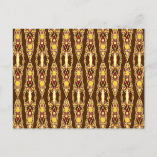 Tribal Batik - Schokolade braun und Beige Postkarte