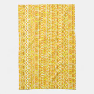 Tribal Batik - Senfgold und orange Geschirrtuch