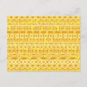 Tribal Batik - Senfgold und orange Postkarte