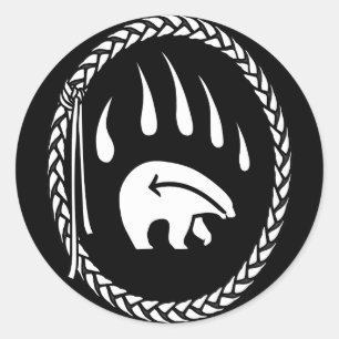 Tribal Bear Art Sticker Erste Nationen Bärengesche