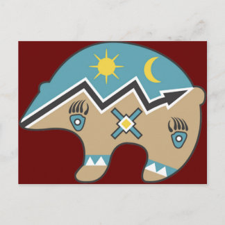 Tribal Bear Design Postkarte