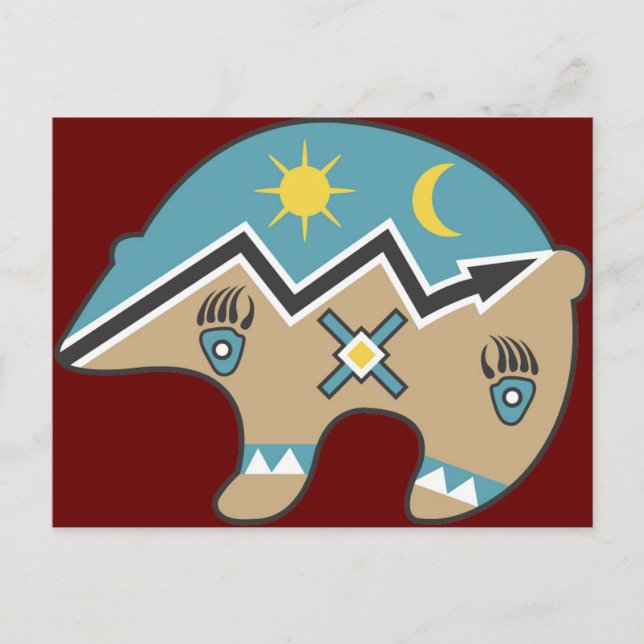 Tribal Bear Design Postkarte (Vorderseite)