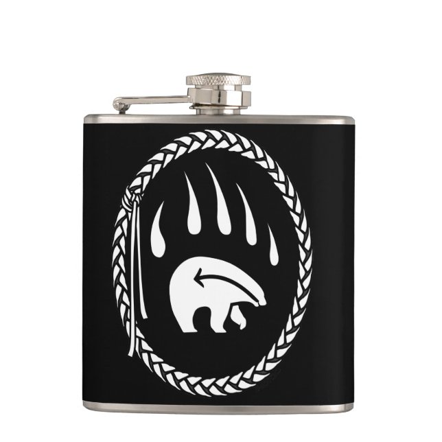 Tribal Bear Flask Custom Bär Claw Art Drink Flasch Flachmann (Vorderseite)