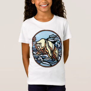 Tribal Bear Girl's T - Shirt Polar Bear Kids Shirt
