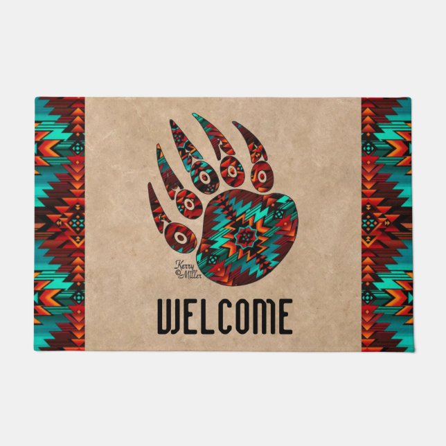 Tribal Bear Paw Doormat Fußmatte (Vorderseite)