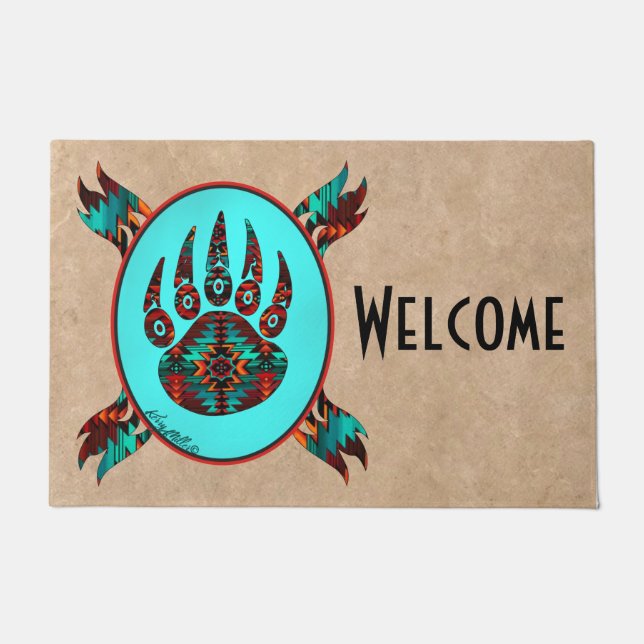Tribal Bear Paw Fußmatte (Vorderseite)