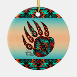 Tribal Bear Paw Keramik Ornament