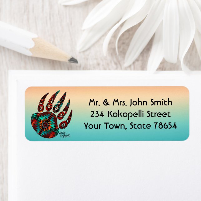 Tribal Bear Paw Label (Insitu)