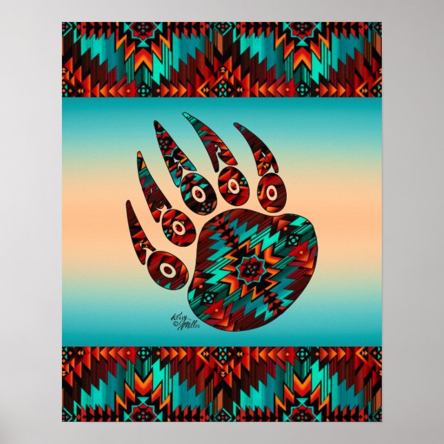 Tribal Bear Paw Poster (Vorne)