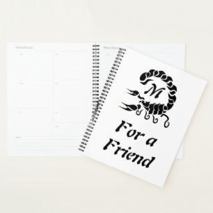 Tribal Black Scorpion Monogram Planer