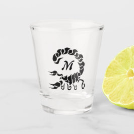 Tribal Black Scorpion Monogram Schnapsglas