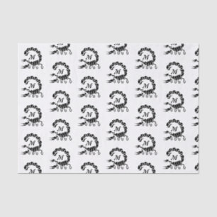 Tribal Black Scorpion Monogram Seidenpapier