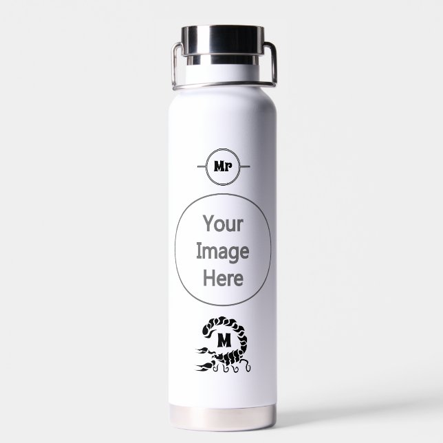 Tribal Black Scorpion Monogram Trinkflasche (Rückseite)