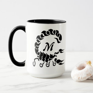 Tribal Black Scorpion Monogramm Tasse
