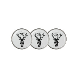 Tribal Black Stag Silhouette Monogramme