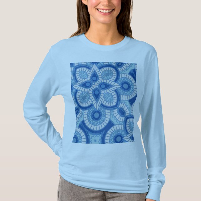 Tribal Blue Carreaux femme Sweat Shirt (Devant)