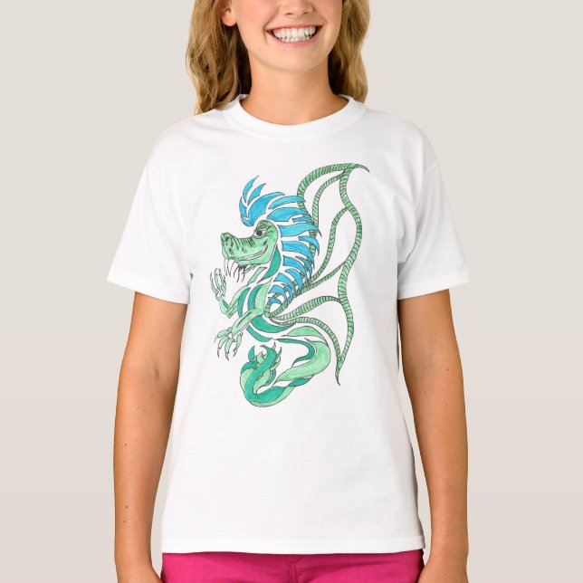 Tribal Blue Dragon T-Shirt (Vorderseite)