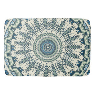 Tribal Blue Green Mandala Badematte