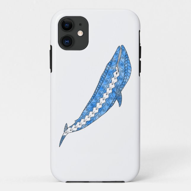 Tribal Blue Whale Case-Mate iPhone Hülle (Rückseite)