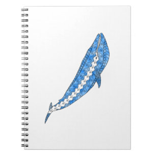Tribal Blue Whale Notizblock