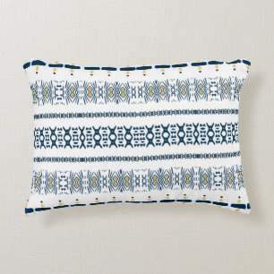 Tribal Blue White Mudcloth Dekokissen