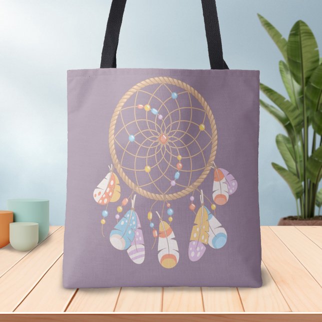 Tribal Boho Dreamcatcher auf Lila Tasche (Von Creator hochgeladen)