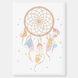 Tribal Boho Dreamcatcher auf White V2 Magnet