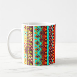 Tribal Boho Kunst: Nahtlose Hintergrundtextur Kaffeetasse