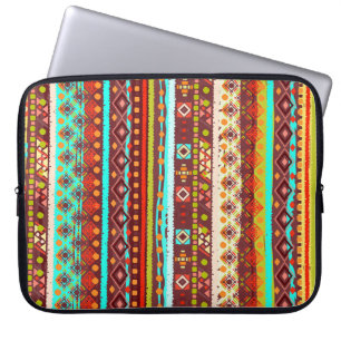 Tribal Boho Kunst: Nahtlose Hintergrundtextur Laptopschutzhülle