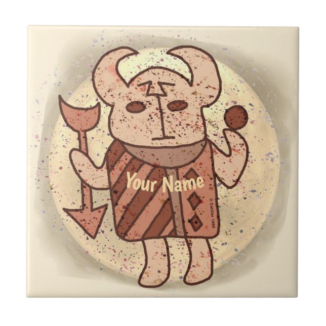 Tribal Bull Rune  Fliese (Vorderseite)
