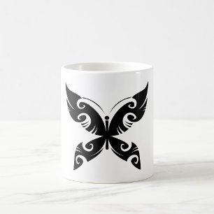 Tribal Butterfly Tattoo Bold Black Ink Style Kaffeetasse
