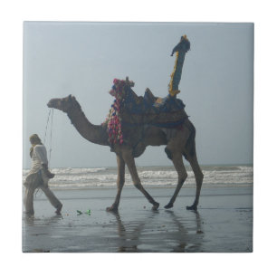 Tribal Camel Ride: Morgengrauen mit Sandstrand und Fliese