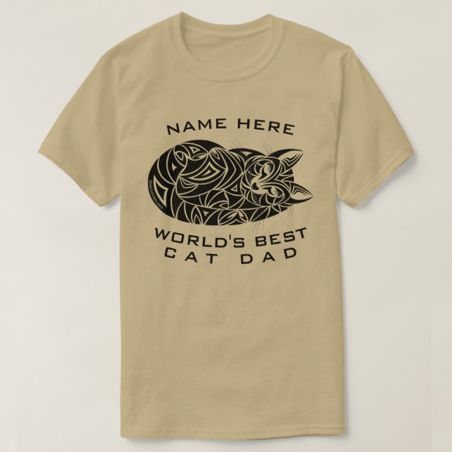 Tribal Cat Sleeping Funny Worlds Bester Cat Vater T-Shirt (Design vorne)