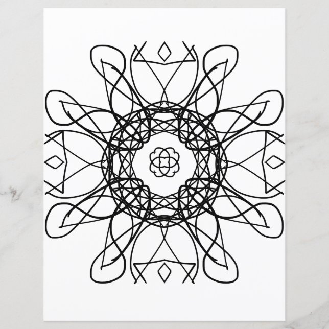 Tribal Celtic Cross Mandala Coloring Page (Vorderseite)