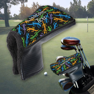 Tribal Colorful Lizards Muster Golf Head Cover Headcover