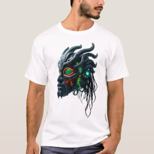 Tribal Cyborg Face T - Shirt