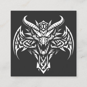 Tribal-Dämonenkopf-Grafik von BurnsInHell Quadratische Visitenkarte