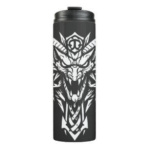 Tribal-Dämonenkopf-Grafik von BurnsInHell Thermosbecher