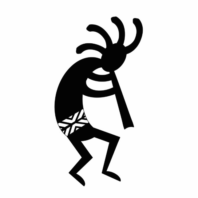 Tribal Dancing Kokopelli Südwest Weihnachtsbaum Fotoskulptur Ornament (Vorne)