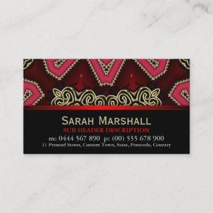 Tribal Decke rot+schwarz mit Logo-Visitenkarte Visitenkarte