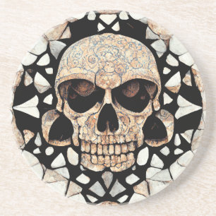 Tribal Decorative Ornament   Mayan Skull Art Getränkeuntersetzer